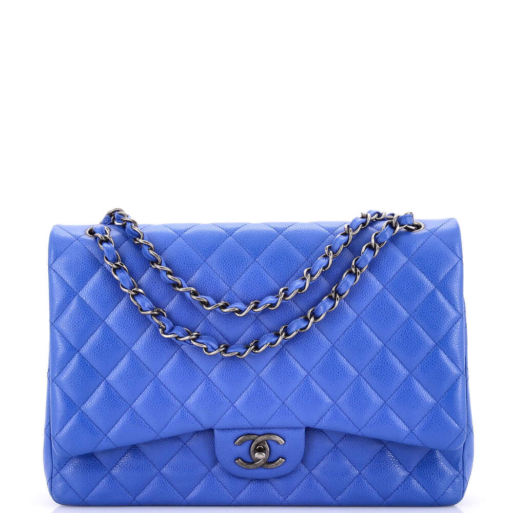 Chanel Maxi Classic Double Flap Bag Quilted Caviar